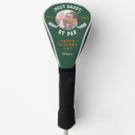 Best Dad By Par Retro Father's Day Photo Green Golf Head Cover