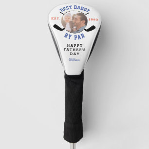 Best Dad By Par Retro Father's Day Photo Monogram Golf Head Cover