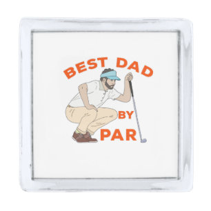 Best Dad By Par Silver Finish Lapel Pin