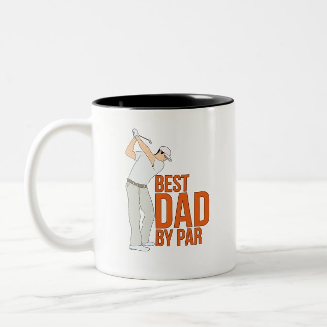 Best Dad By Par Two-Tone Coffee Mug (Left)