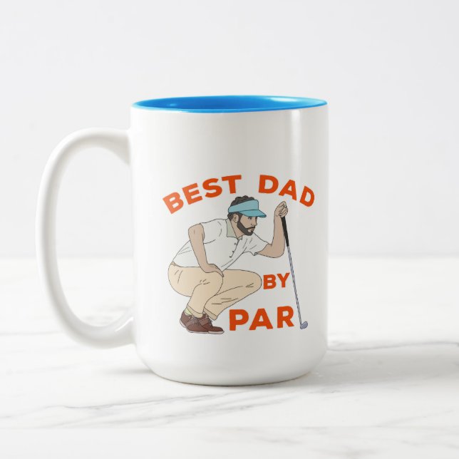 Best Dad By Par Two-Tone Coffee Mug (Left)