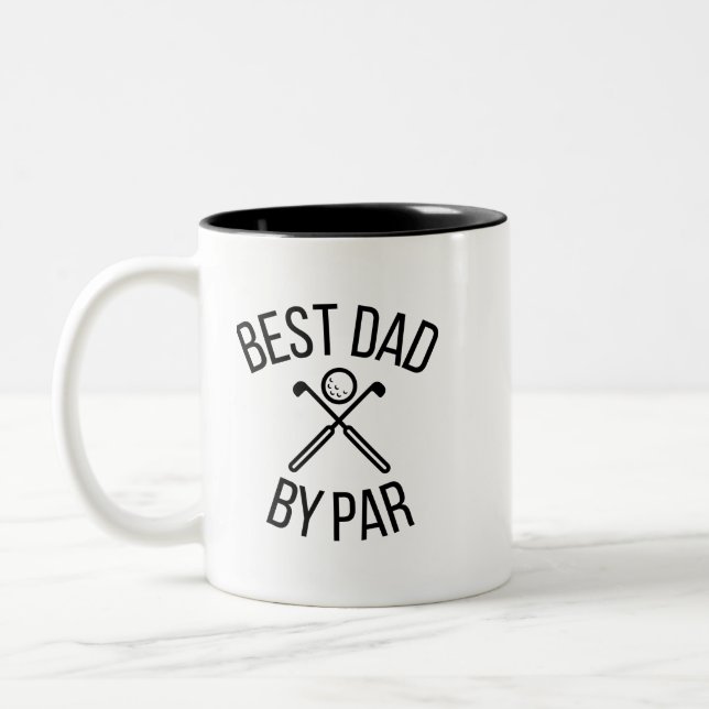 Best dad by par Two-Tone coffee mug (Left)
