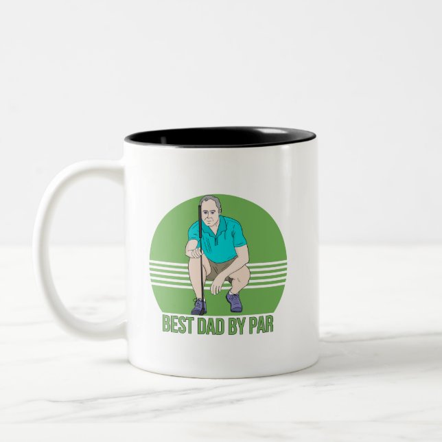 Best Dad By Par Two-Tone Coffee Mug (Left)