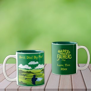 Best Dad By Par! Two-Tone Coffee Mug