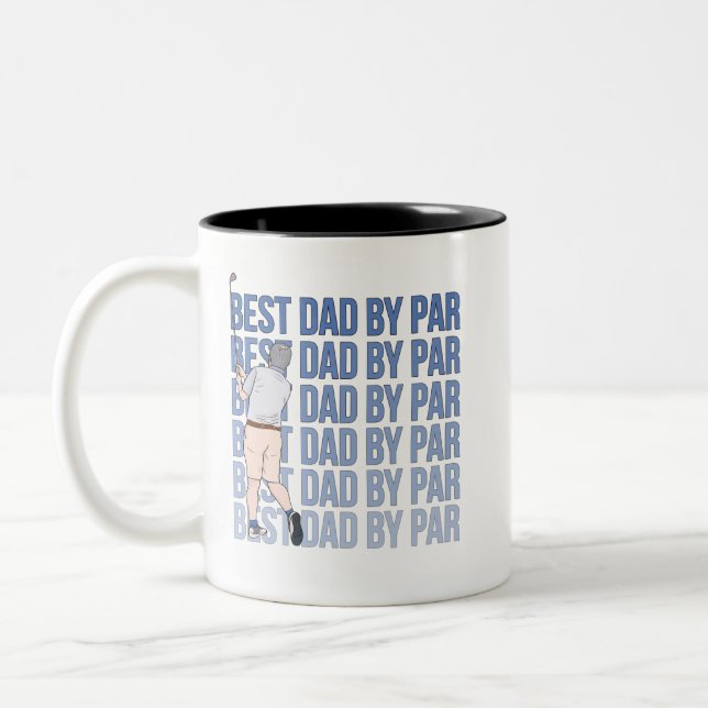 Best Dad By Par Two-Tone Coffee Mug (Left)