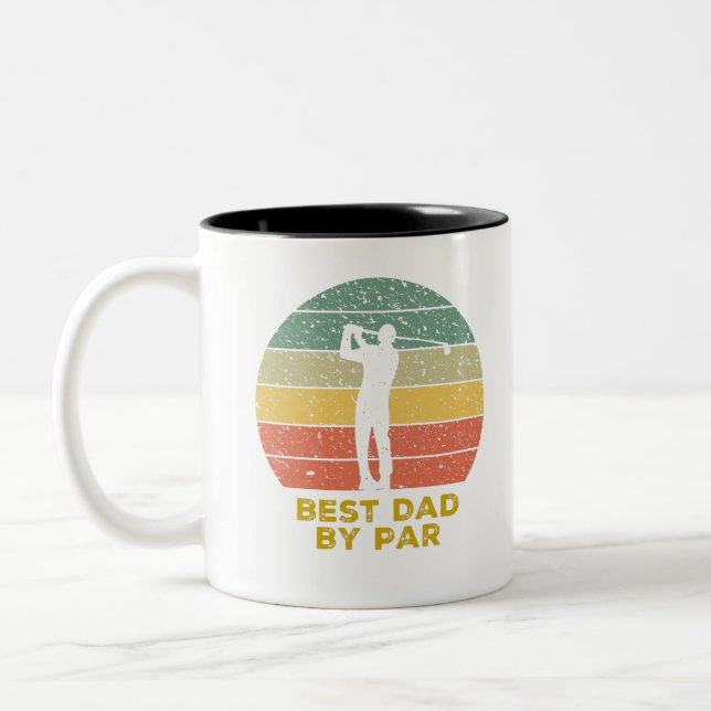 Best Dad By Par Two-Tone Coffee Mug (Left)