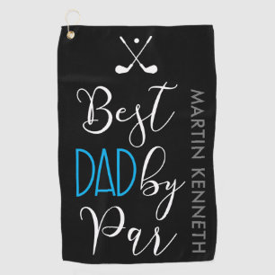 Best Dad By Par Typography Golf Towel