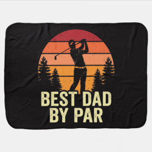 Best Dad By Par Vintage Golf Baby Blanket