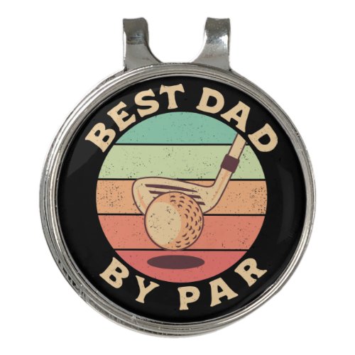 Best Dad By Par Vintage Golf Lover Dad Gift Golf Hat Clip