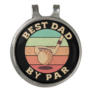 Best Dad By Par Vintage Golf Lover Dad Gift Hat Clip