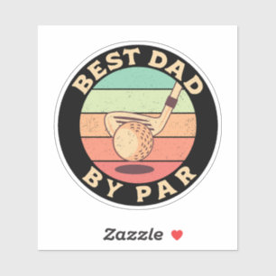 Best Dad By Par Vintage Golf Lover Dad Gifts Sticker