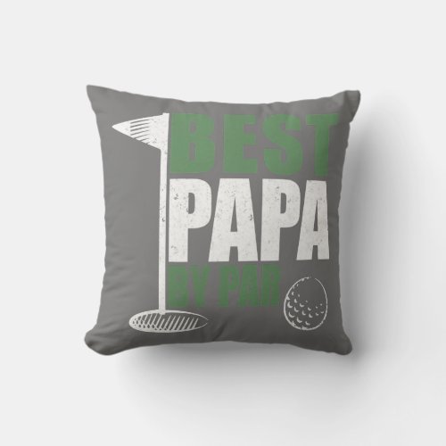 Best Dad By Par Vintage Retro Golf Lover Fathers Throw Pillow