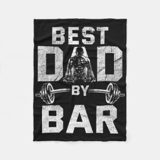 Best Dad By R For Gym Workout Dads For Fathers Day Fleece Blanket