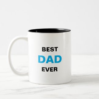 Best Dad Calligraphy in Turquoise Blue & Black