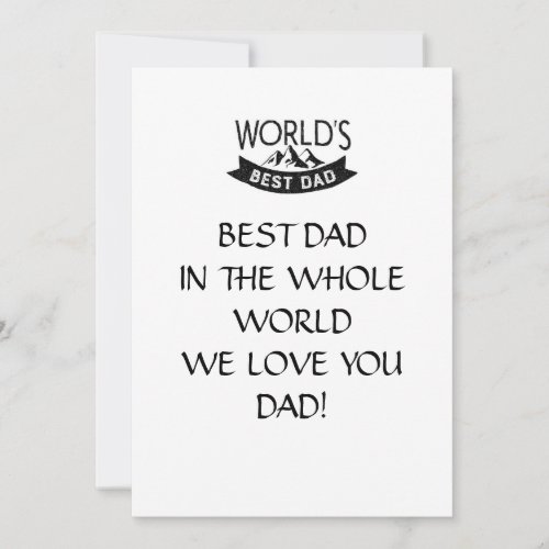 BEST DAD CARDFATHER DAY CARD