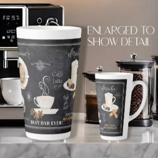 Best Dad Chalkboard Typography Coffee n Chocolate Latte Mug