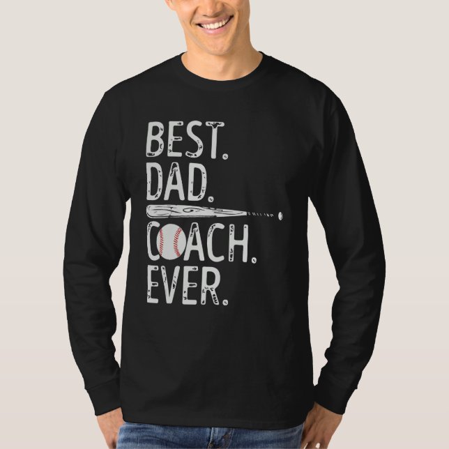 Best Dad Coach Ever Baseball Patriotic For Father  T-Shirt (Front)