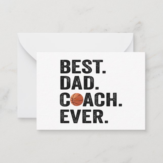 Best Dad Coach Ever Basketball Father Sport Gift  Note Card (Front)