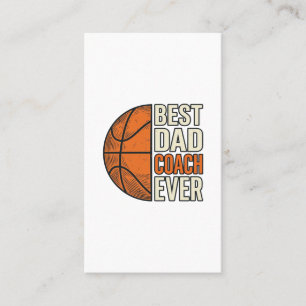 Best Dad Coach Ever Basketball Vintage Vector Desi Business Card