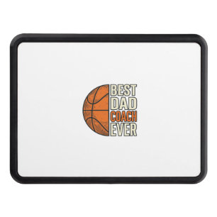 Best Dad Coach Ever Basketball Vintage Vector Desi Hitch Cover
