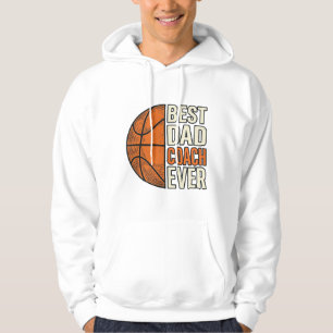 Best Dad Coach Ever Basketball Vintage Vector Desi Hoodie