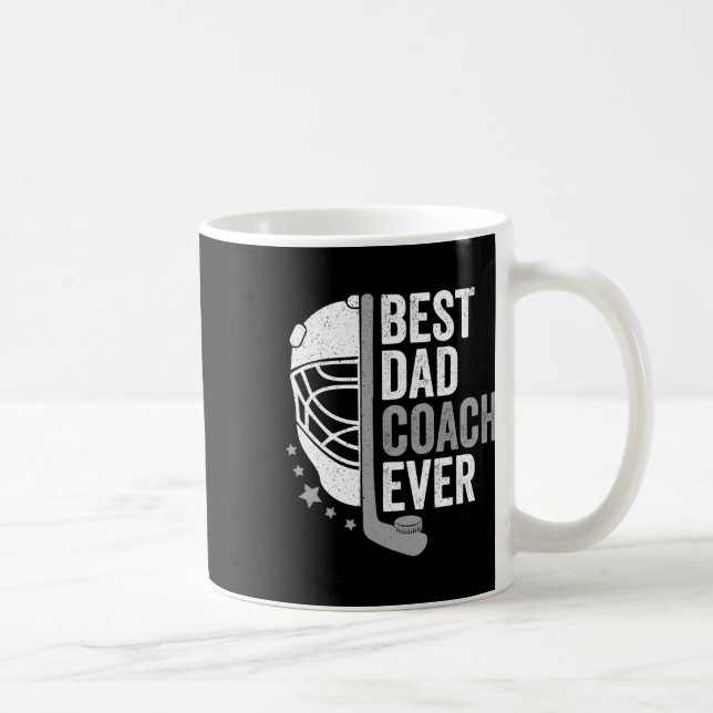 Best Dad Coach Ever Father's Day Hockey  Coffee Mug (Right)