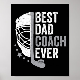 Best Dad Coach Ever Father's Day Hockey Poster