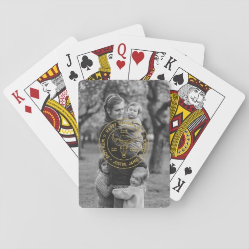 Best Dad Cowboy Hat Custom Photo Fathers Day Playing Cards