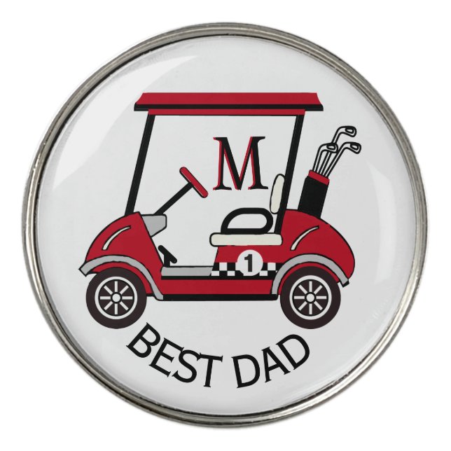 Best Dad Custom Cart Personalized  Golf Ball Marker (Front)
