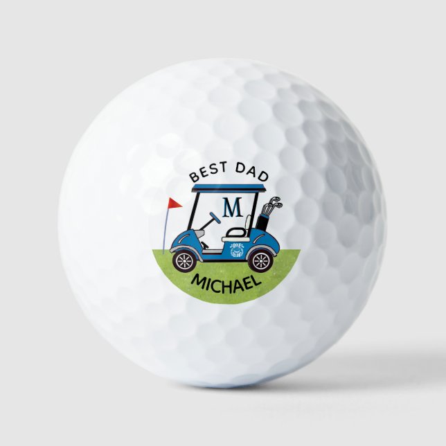 Best Dad Custom Cart Personalized  Golf Balls (Front)