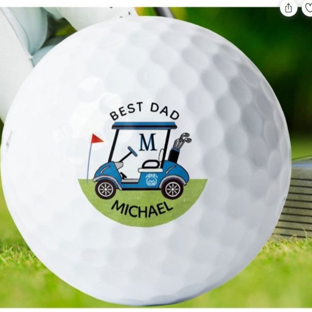 Best Dad Custom Cart Personalized  Golf Balls (Creator Uploaded)