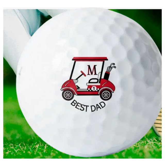Best Dad Custom Cart Personalized Golf Balls (Creator Uploaded)