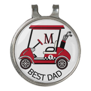 Best Dad Custom Cart Personalized   Golf Hat Clip
