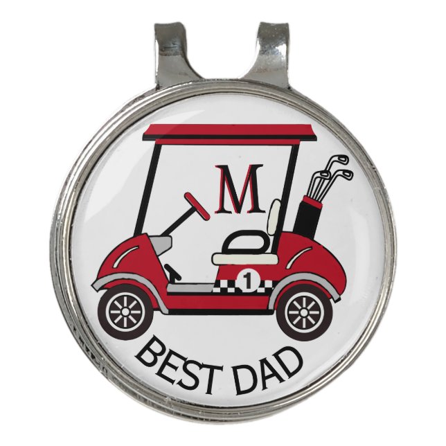 Best Dad Custom Cart Personalized   Golf Hat Clip (Front)