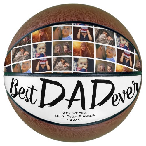 Best Dad Custom Father`s Day 6 Photo Collage Basketball - Best Dad Custom Father`s Day 6 Photo Collage Basketball. Collage with 6 photos and modern typography. Add your photos, names and year. Great gift and a sweet keepsake for a dad for Father`s Day, birthday or Christmas.