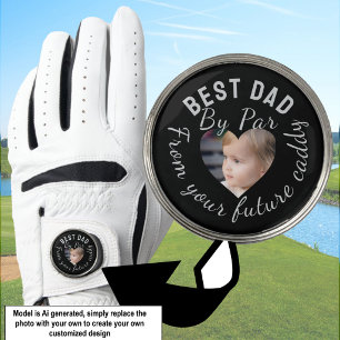 Best Dad Custom Kids Photo Black Personalized Golf Glove