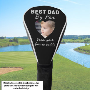 Best Dad Custom Kids Photo Black Personalized Golf Head Cover