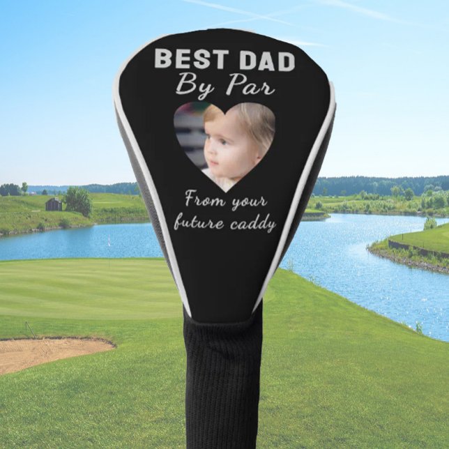 Best Dad Custom Kids Photo Black Personalized Golf Head Cover (Creator Uploaded)