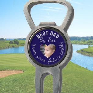 Best Dad Custom Kids Photo Blue Personalized Divot Tool