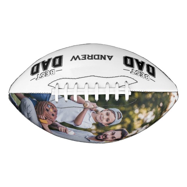 Best Dad Custom Name modern Photo  Football (Front)