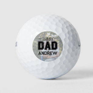 Best Dad Custom Name modern Photo Golf Balls