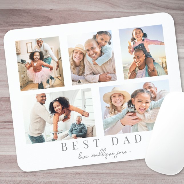 Best Dad Custom Photo Family Collage Mouse Pad (Best Dad Custom Photo Family Collage Mouse Pad)