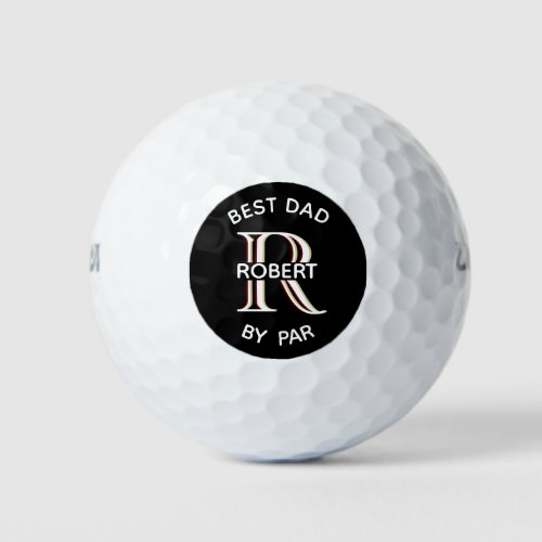 Best Dad Custom Three_Layered Monogram First Name  Golf Balls