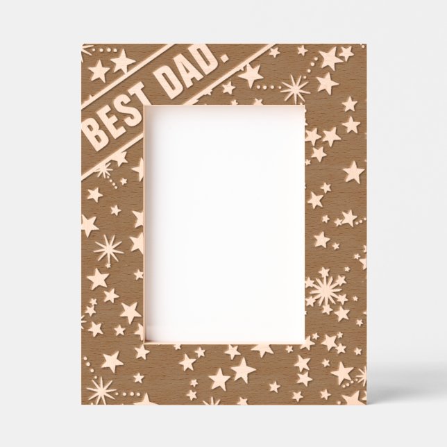 Best Dad Cute Star Cool Fun Celestial Father's Day Engraved Frames (Front)