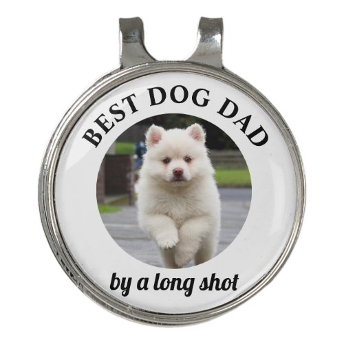 Best Dad Dad by Long Shot Your Own Photo   Golf Hat Clip