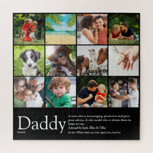 Best Dad Daddy Father Definition 12 Photo Black Jigsaw Puzzle