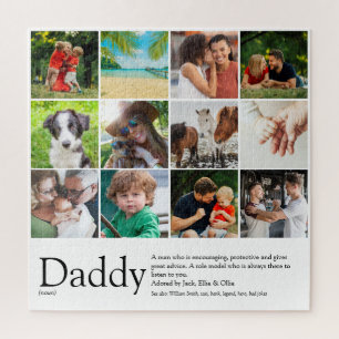 Best Dad, Daddy, Father Definition 12 Photo Fun Jigsaw Puzzle
