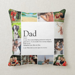 Best Dad, Daddy, Father Definition 12 Photo Fun Throw Pillow
