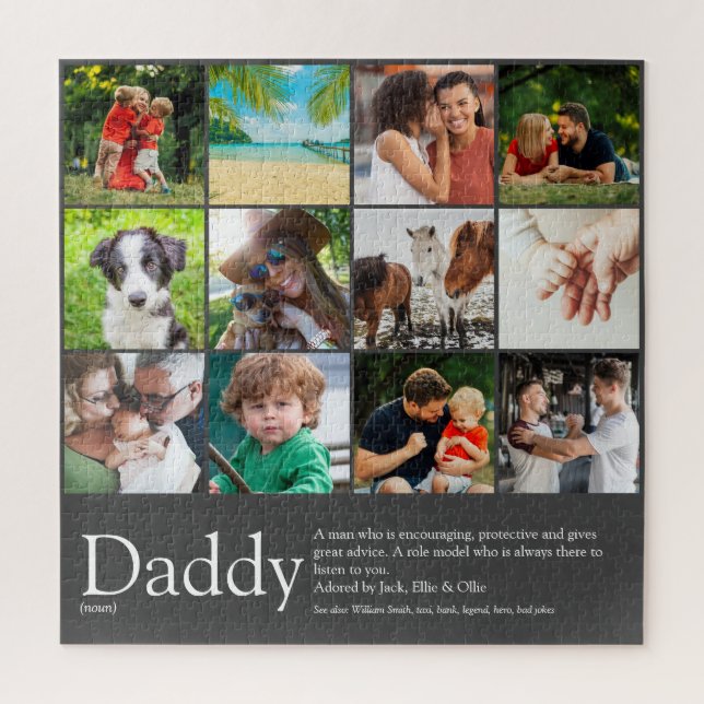 Best Dad Daddy Father Definition 12 Photo Gray Jigsaw Puzzle (Vertical)