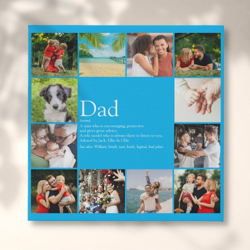 Best Dad Daddy Father Definition 12 Photo Sky Blue Faux Canvas Print
